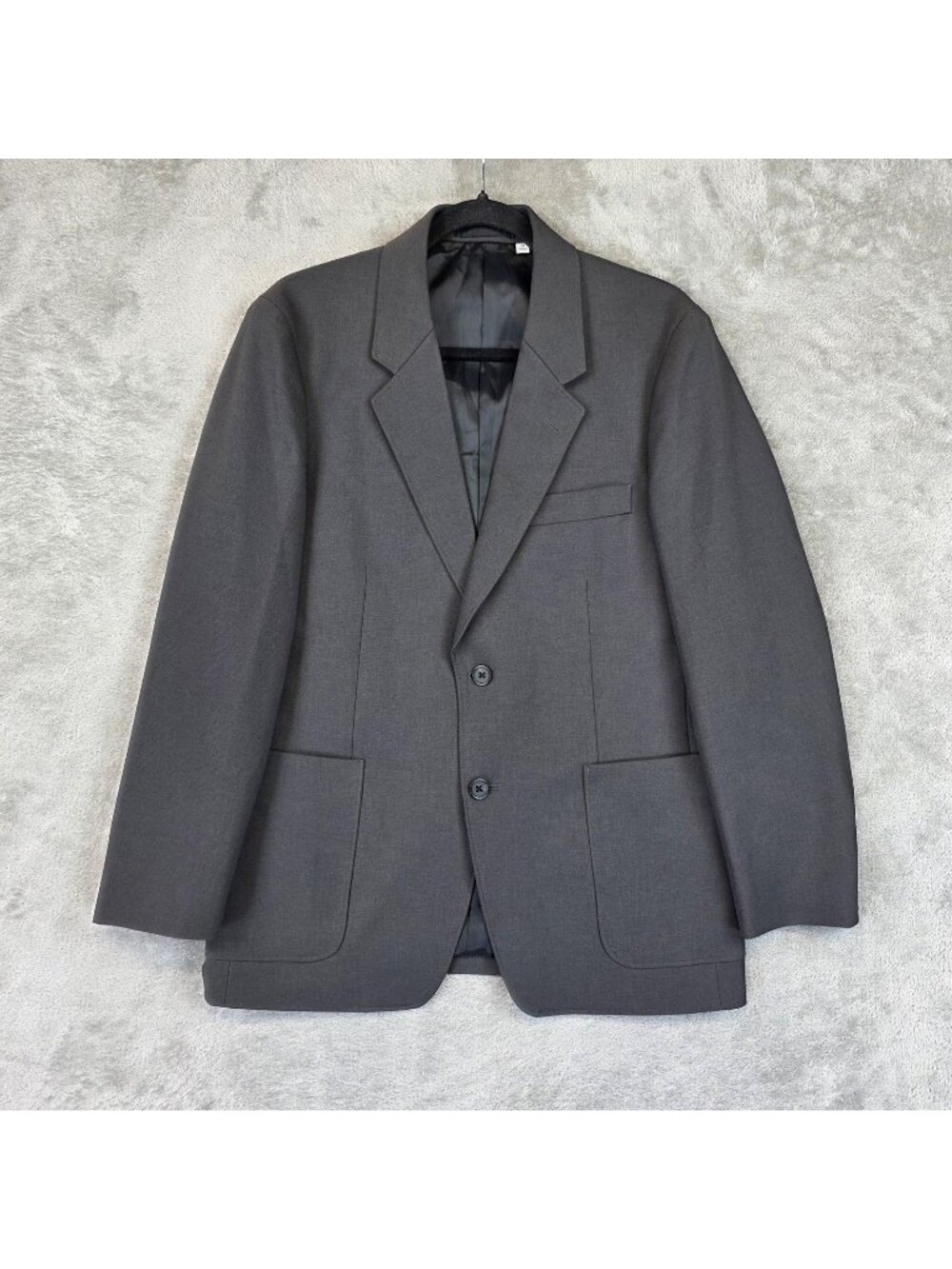 Uniqlo U Blazer Mens XS Gray Two Button Patch Pocket Sport Coat Jacket